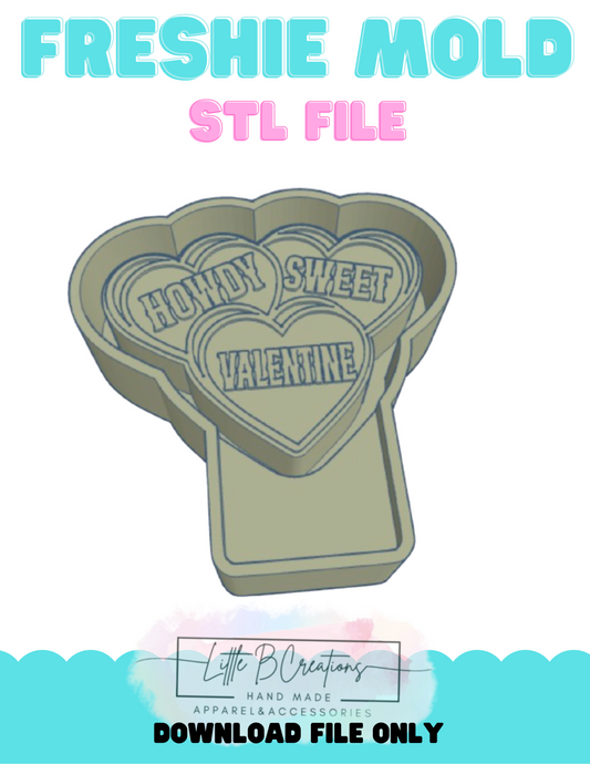 Howdy Sweet Valentine Heart Candies STL File